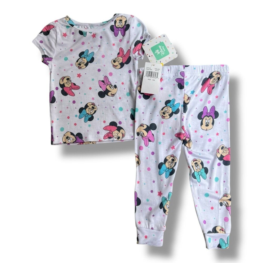 Vintage 90’s Inspired Disney Baby Minnie Mouse Bamboo Pajama Set Size 12M